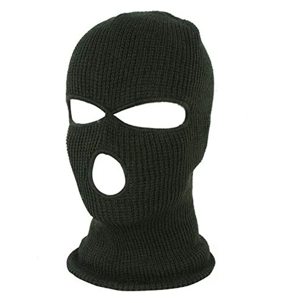 3 Hole Winter Knitted Mask, Outdoor Sports Full Face Cover Ski Mask Warm Knit Balaclava for Adult