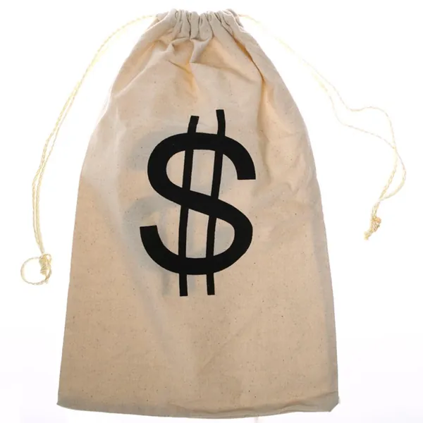 Large $ Money Drawstring Bag