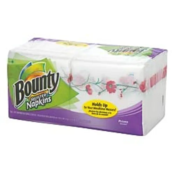 Bounty Quilted Napkins, 1-Ply, 12.1In X 12In, 100/PK, White