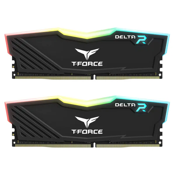 TEAMGROUP T-Force Delta RGB DDR4 16GB (2x8GB) 3200MHz (PC4-25600) CL16 Desktop Memory Module ram TF3D416G3200HC16CDC01 - Black - 16GB(2x8GB) DDR4 3200MHz 16-18-18-38 Black