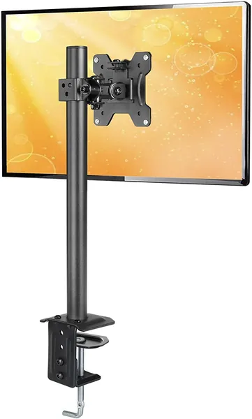 ErGear Monitor Mount for 13-32" Computer Screens, Improved LCD/LED Monitor Riser, Height/Angle Adjustable Single Desk Mount Stand,Holds up to 17.6lbs, Black - EGCM12 - 