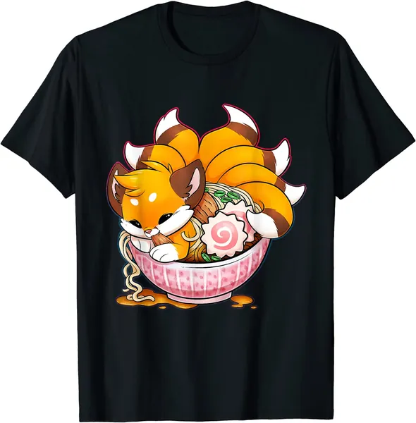 Fox Ramen Japanese Noodles Cute Kawaii Anime Gifts Girl Teen T-Shirt