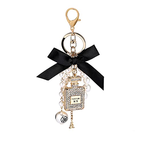 WEPROSOFS Cute Keychains for Women, Key Chains for Car Keys, Keychain Accessories for Car Accessories Handbag Decorations - A-black - Small