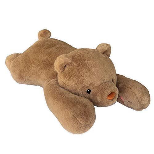 FoxVilla 4lbs Bear Weighted Stuffed Animals, 24 inch Weighted Plush Stuffed Animals for Adults, Cute Soft Weighted Plush Throw Animal Pillow Toy, Birthday Gifts for Adults Kids - Bear - Large