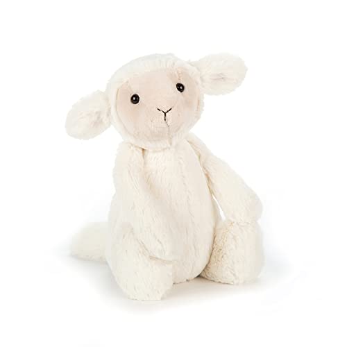 Jellycat Bashful Lamb Stuffed Animal, Medium, 12 inches - Medium - 12"