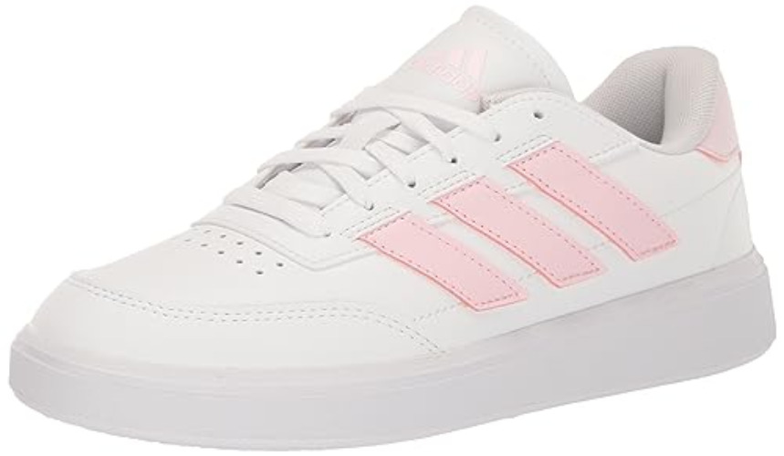 adidas Women's Courtblock Sneaker - 10 - White/Clear Pink/Almost Pink