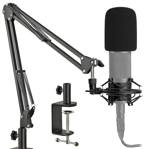 AT2020 Mic Stand with Shock Mount and Pop Filter