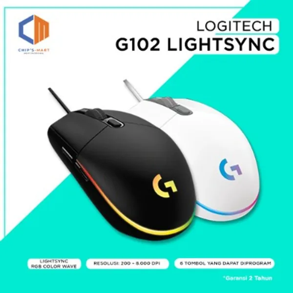 LOGITECH G102 Lightsync / mouse gaming / original / garansi 2 tahun - Putih di chipsmart bandung | Tokopedia