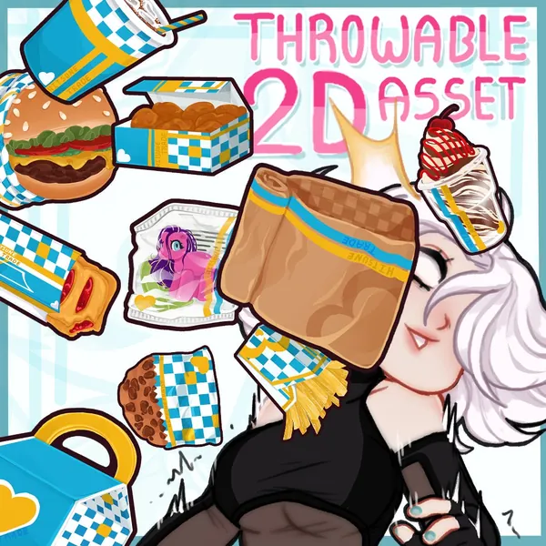 Vtuber Streaming Twitch Asset - Fast Food - Set 1