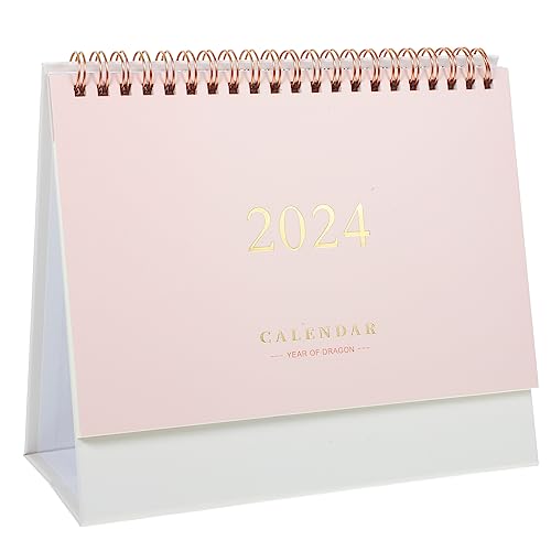 Desk Calendar 2023-2024, Jul.2023 – Dec.2024, 7.5" X 6.4"Standing Flip Desktop Calendar 2023-2024, 18 Months Desktop Calendar, Daily Planner Calendar for Home Office Desk (M, Pink) - M - Pink