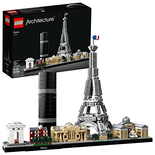LEGO Architecture Paris Skyline, Collectible Model Building Kit with Eiffel Tower and The Louvre, Skyline Collection Set, Perfect for Office or Home Décor, Gift for Valentines Day for Him, 21044