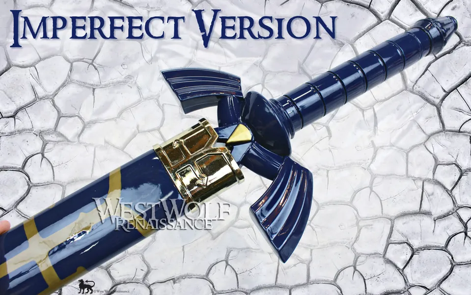 Imperfect Legend of Zelda - Link&#39;s Steel Hylian Knight Master Sword with Scabbard --- Twilight Princess/Breath of the Wild/Triforce