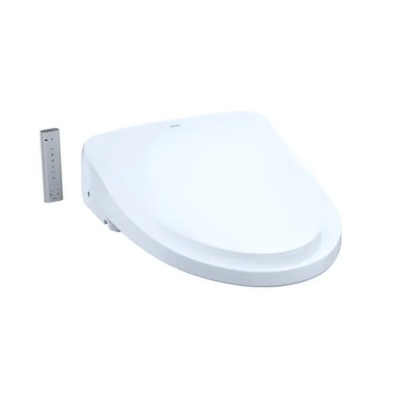 TOTO SW3054#01 S550E Electronic Bidet Toilet Seat with Cleansing Warm, Nightlight, Auto Open and Close Lid, Instantaneous Water Heating, and EWATER+, Elongated Classic, Cotton White - Cotton White Classic Seat