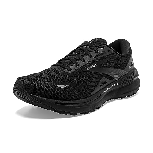 Brooks Men’s Adrenaline GTS 23 Supportive Running Shoe - 10 Wide - Black/Black/Ebony