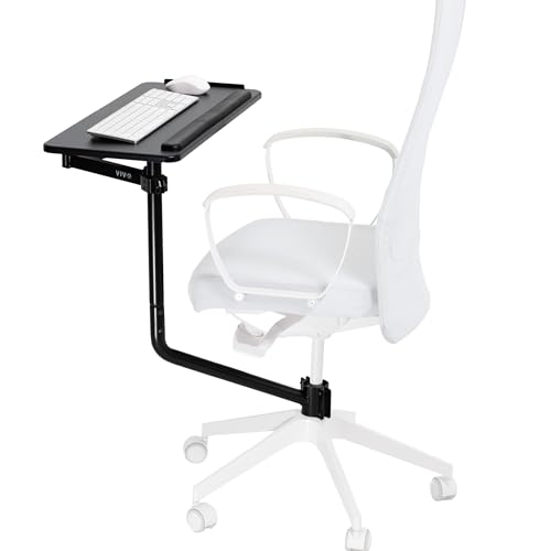 VIVO Office Chair Mounted 66cm x 30cm Keyboard and Mouse Tray, Ergonomic Tilt, Full Motion 360 Degree Rotation, Black, MOUNT-KB08C