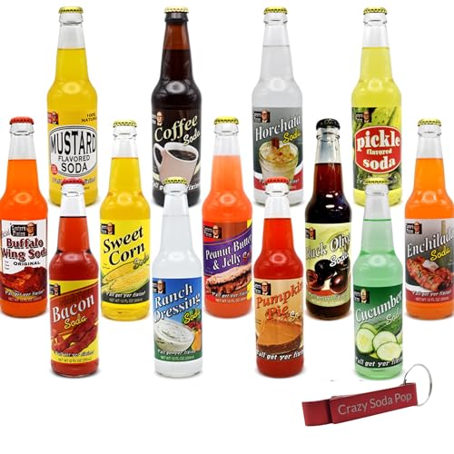 Lester's Fixins 12 PACK Outrageous Wild Crazy Unique Flavor Soda Pop Sampler Set