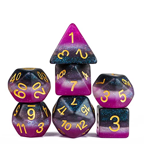 HDdais 7PCS Asexual-Pride Polyhedral Dice Set, Homosexual Flag D&D Dice for Dungeons and Dragons, DND Dice for RPG MTG and Other Table Games(Matte) - Flag-asexual-pride(matte)