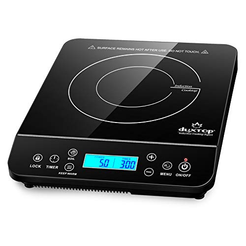 Duxtop Portable Induction Cooktop, Countertop Burner Induction Hot Plate with LCD Sensor Touch 1800 Watts, Black 9610LS BT-200DZ - Black - Cooktop