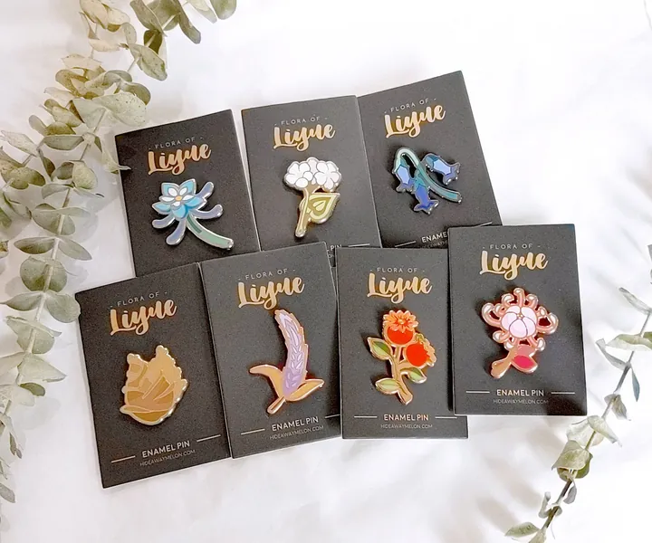 Flora of Liyue (Genshin Impact) Hard Enamel Pins