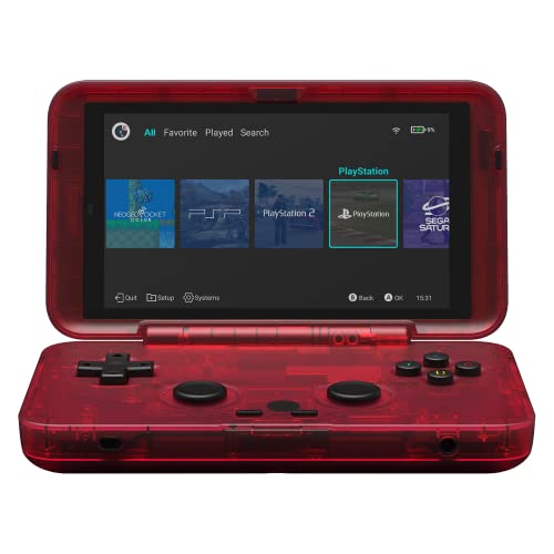 retroid Handheld Pocket Flip Watermelon Gaming Console with 8-core Processor 4G LPDDR4x RAM 128GB eMMC Android 11 WiFi BT5.0 [FLIP-W.MELON] - Watermelon