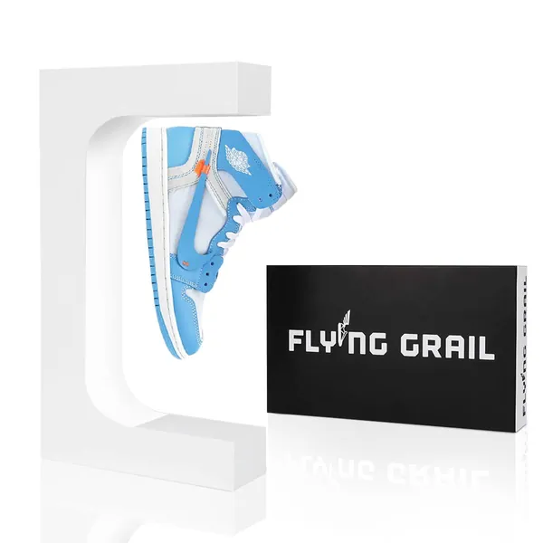 Flyinggrail Acrylic Levitating Display 2.0 Latest Floating Shoe Display | Perfect Sneakerhead Gifts | Compatible with Yeezys & Jordans | Up to Size 14 | (White) - White