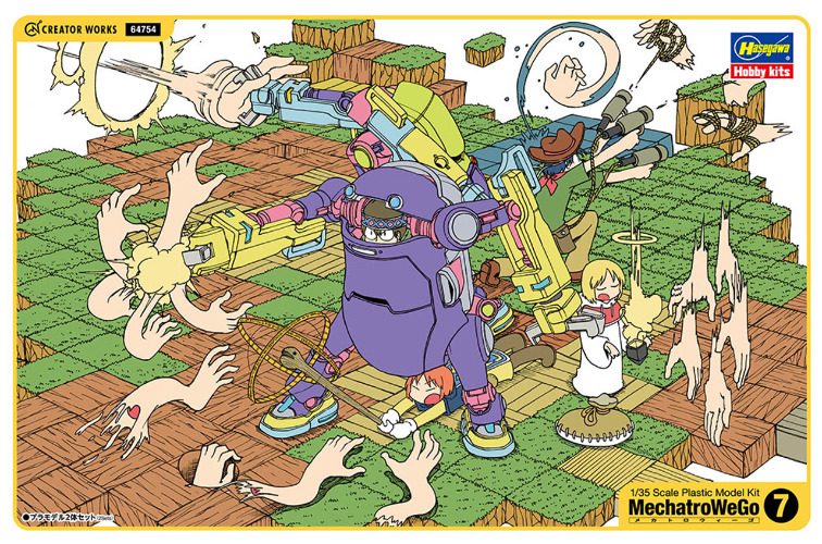 Hasegawa 1/35 Scale MechatroWeGo No.07 Power Arm Purple & Pink Model Kit