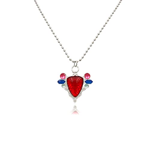 Willyacos Jjba Cosplay Joseph Necklace Earrings Set Joseph Joestar Cosplay Red Stone of Aja Pendant Necklace Jewelry Accessories - One Size - Necklace
