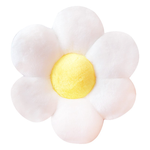 Firecos Flower Floor Pillow Seating Cushion Cute Seating Pad Plush for Home Decoration Throw Pillow Girls Women Teens Gifts (50X50 CM, White-yellow)