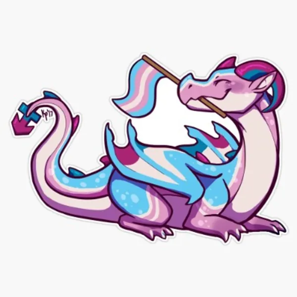 Generic Magnet Transgender Pride Flag Dragon (1St Edition) Magnet Bumper Sticker Car Magnet Flexible Reuseable Magnetic Vinyl 5Inch, LAB-CTMAGNETS-943