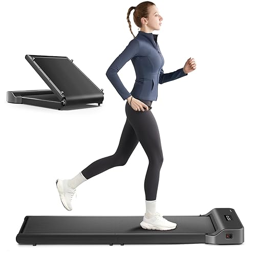 Walkingpad Z1 Tappeto da Camminata, Treadmill Pieghevole 180° Sotto Scrivania per Casa e Ufficio con Telecomando e Display LED, Treadmill Compatta Velocità Regolabile 1-6 km/h - Grigio