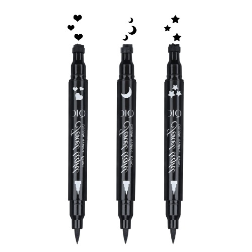 Eyeliner nero con stampini (Stella + Luna + Cuore)