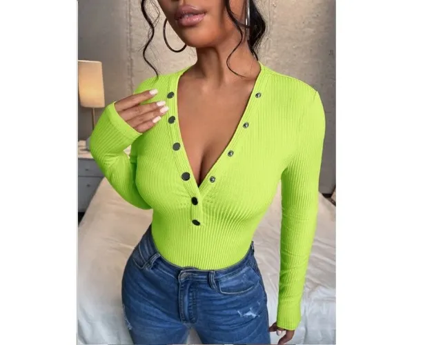 Maglietta bottoni gialla