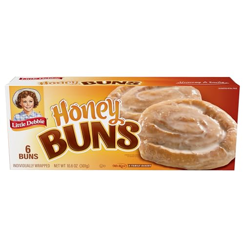 Little Debbie Honey Buns, 6 Individually Wrapped Pastries, 10.6 OZ Box - 10.6 Ounce (Pack of 1)