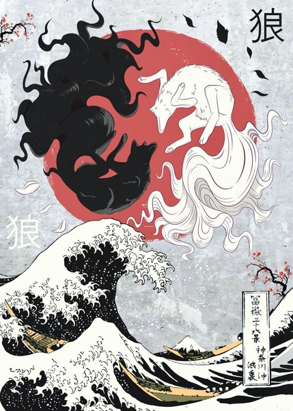 Yin Yang Wolves Displate