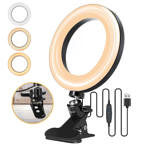 2-In-1 LED Ring Light Stand + Clipon