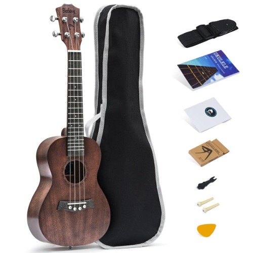 Tenor Ukelele Ukulele Solid Top Mahogany 26 Inch With Ukulele Accessories With Gig Bag,Strap,Nylon String,Trigger Capo,Picks