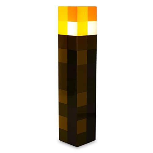 Minecraft Brown Stone Torch Plug-in Nightlight with Auto Dusk to Dawn Sensor | LED Mood Light for Kids Bedroom, Play Room, Hallway | Home Decor Room Essentials | Video Game Gifts and Collectibles - 