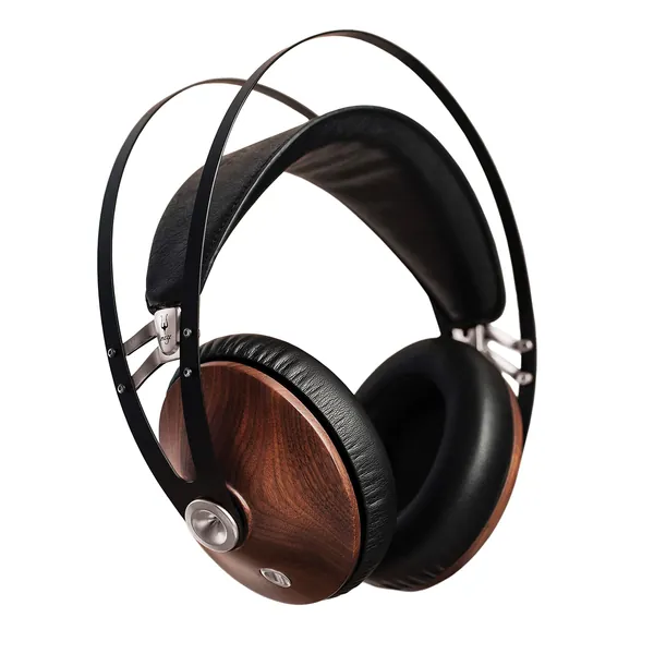 Meze 99 Classics Walnut Silver | Wired Over-Ear Headphones with Mic and Self Adjustable Headband | Classic Wooden Closed-Back Headset for Audiophiles - Silver