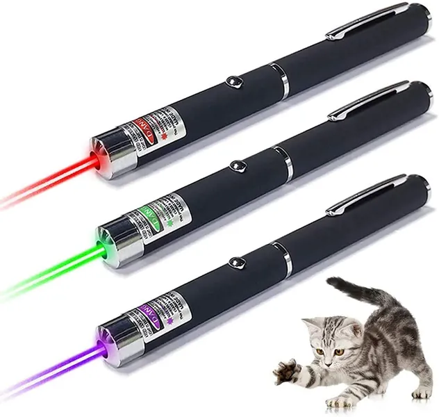 DRETC 3 Pack Cat Laser Pointer Toys for Indoor Cats Dogs Kitten, Long Range Mice and Kitten Interactive Pointer