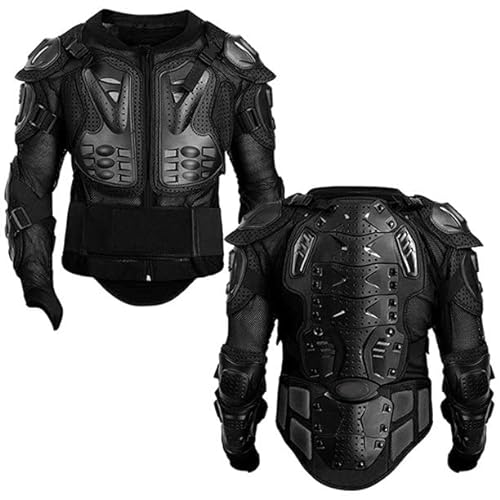 Motorcycle Protective Jacket Full Body Armor Dirt Bike Gear ATV Safety Motocross Protector Bike Body Armors Cycling Biking Riding Protector for Mountain Bike MTB KTM Off-Road Skiing Skating Men Women - Black L for Height 71"-75"