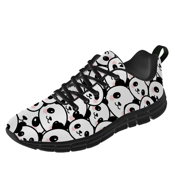 bymme Women's Men's Running Shoes Athletic BreathableTennis Walking Sneakers Gifts for Girls Boys - 16 Women/13 Men White Black Panda Face B