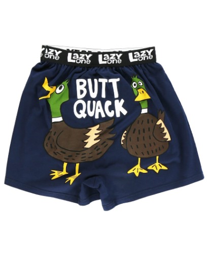 Lazy One Funny Animal Boxers, Novelty Boxer Shorts, Humorous Underwear, Gag Gifts for Men - Butt Quack Boxer Medium