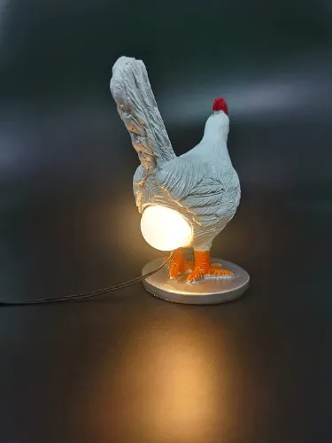 3D Chicken Egg Lamp,Lifelike Resin Chicken Egg Night Light,Easter Eggs Lamp,Egg Laying Chicken LED Table Lamps with USB,Warm Light Bedside Lamp,The Hen Lays A Glowing Egg,Novelty Gift for Friends - - Amazon.com