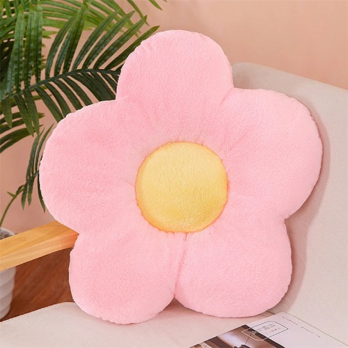 Colorful Cute Kawaii Flower Cozy Cushion - light pink