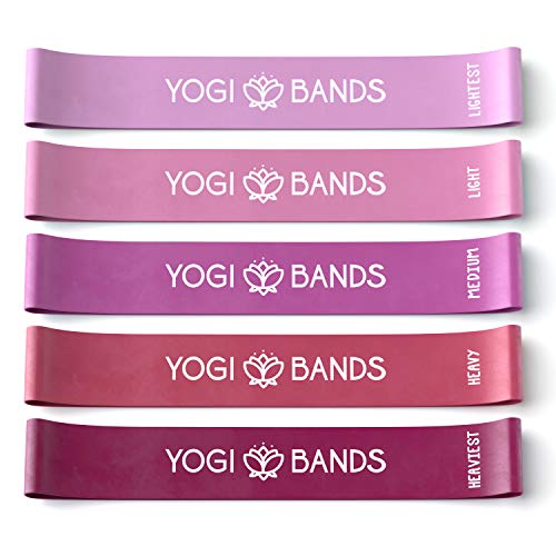 XNM Creations Yogi Resistance Bands for Exercise - Resistance Loop Fitness Workout Exercise Bands - Set of 5 - Includes a Carrying Case - Pink