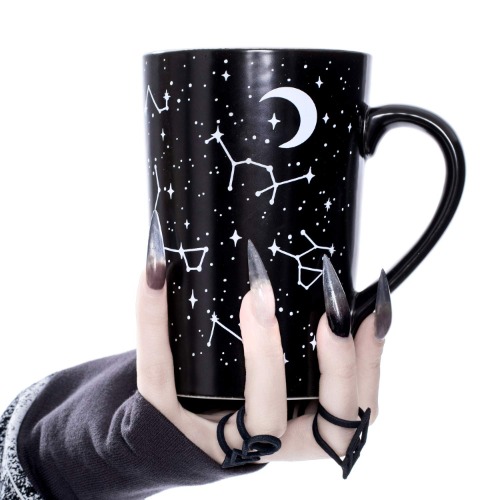 Tall Coffee Mug (Voyager) by Rogue + Wolf Witch Goth Accessories Unique Astronomy Gifts for Women Cute Christmas Mugs Hocus Pocus Gothic Home Decor Witchcraft Supplies - 12.8 oz / 380ml Porcelain - 380ml / 12.8oz Voyager