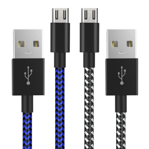 PS4 Controller Charger Cable 3M, 2 Pack Nylon Braided Long Micro USB Charging Cable Sync Charger Lead, Compatible for Sony Playstaion 4, PS4 Slim/Pro, Xbox One/One S/One X Controller, Android Phones