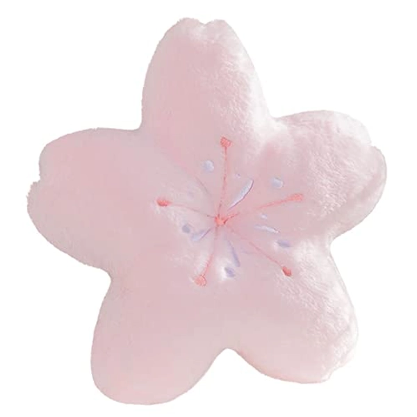 GEXUANCHEN Cute Cherry Blossom Decorative Plush Pillow for Bedroom Balcony Living Room Sofa Chair car Cushion (Pink) (17.7 * 17.7, Pink)