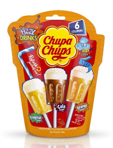 Chupa Chups 3D Fizzy Drinks Lollipops, 6 Lollipops, 90g