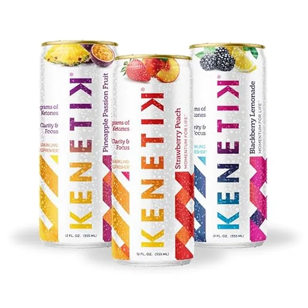 Kenetik Nootropic Ketone Drink, Ketones for Energy & Focus, Caffeine & Sugar Free, High Performance D-BHB Ketone Mix, Fuel w/Zero Crash or Jitters, Ready to Drink - Variety 12 Pk - Variety - 12 Fl Oz (Pack of 12)